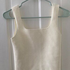 Reformation Julia Ribbed Sweater Tank Ivory Size S